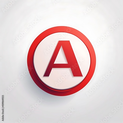 Free Download letter A red square logo for UI UX button design - GFXLoad
