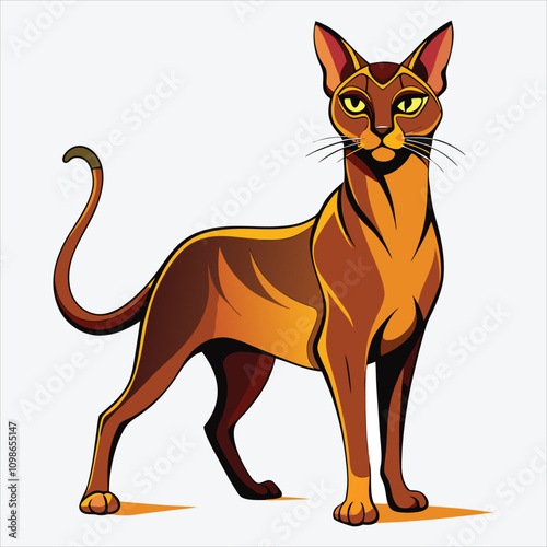 Abyssinian vector White background illustration Generative Ai