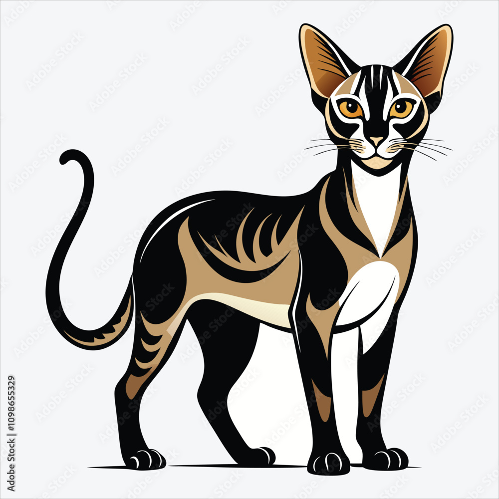 Obraz premium Abyssinian vector White background illustration Generative Ai