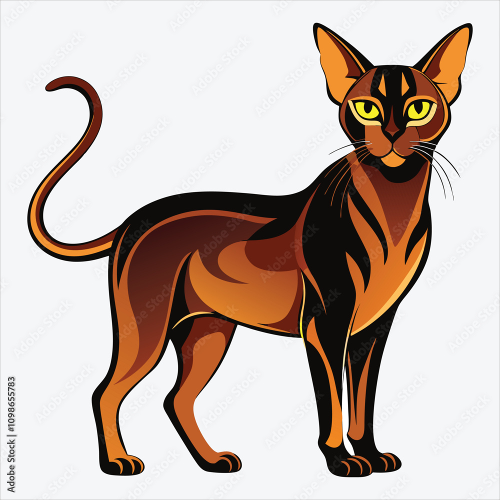 Fototapeta premium Abyssinian vector White background illustration Generative Ai