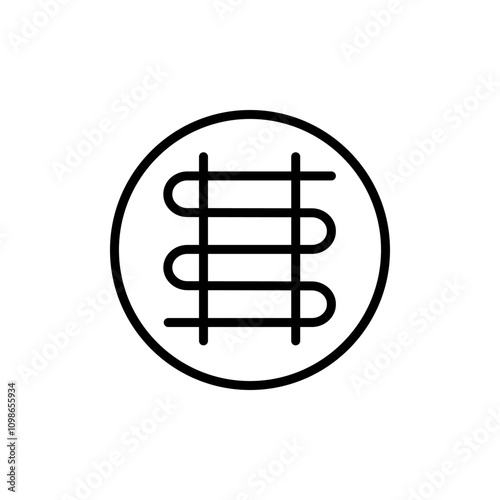 Radiator icon. Home Heating Icon. Hvac system linear sign. Simple concept for your logo web mobile app UI design. Vector outline illustration