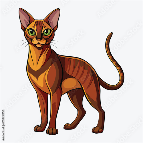 Abyssinian vector White background illustration Generative Ai