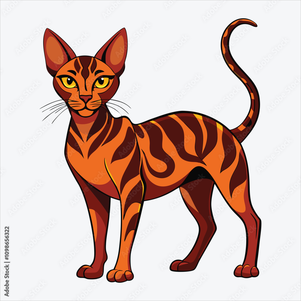 Obraz premium Abyssinian vector White background illustration Generative Ai
