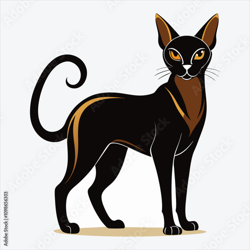 Abyssinian vector White background illustration Generative Ai