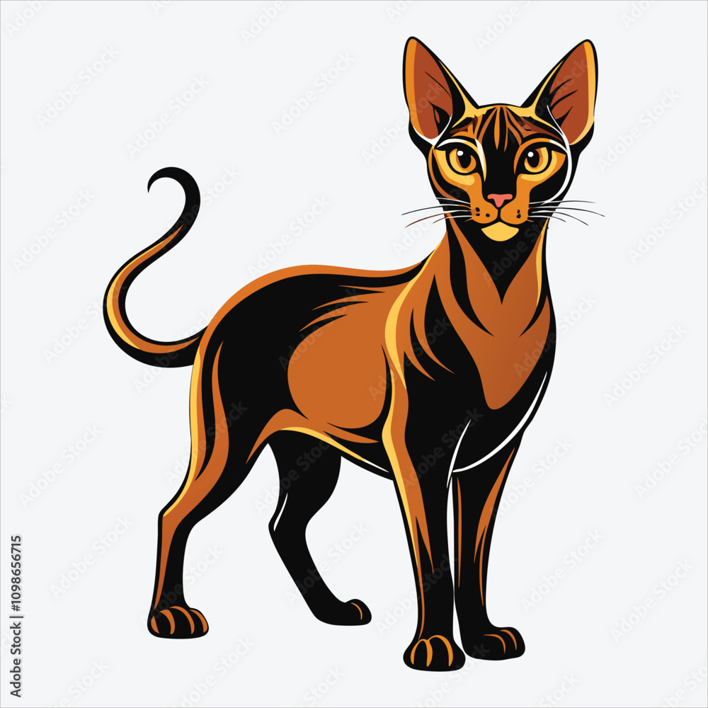 Obraz premium Abyssinian vector White background illustration Generative Ai