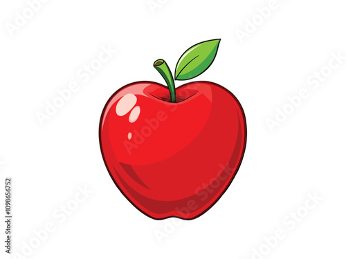 Fresh Red Apple on White Background