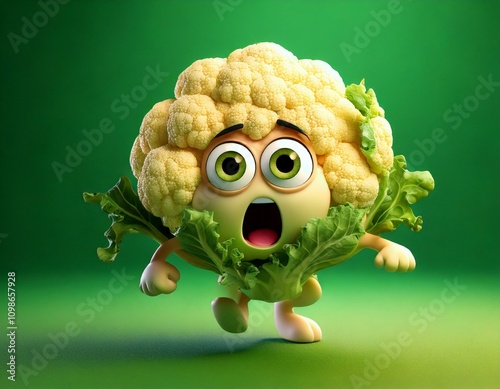 Cute Cartoon Cauliflower Ch...