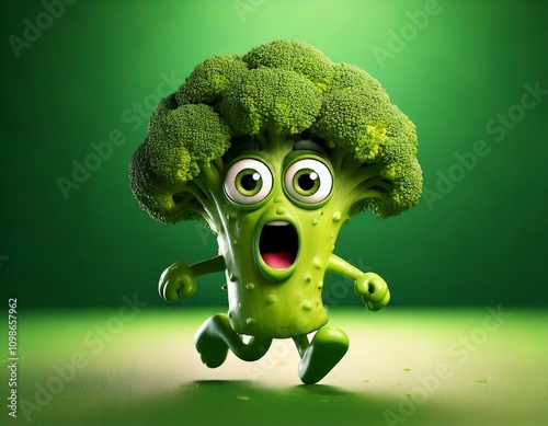 Cute Cartoon Broccoli Chara...