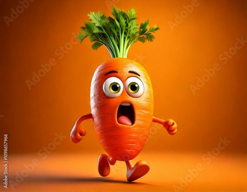 Cute Cartoon Carrot Charact...