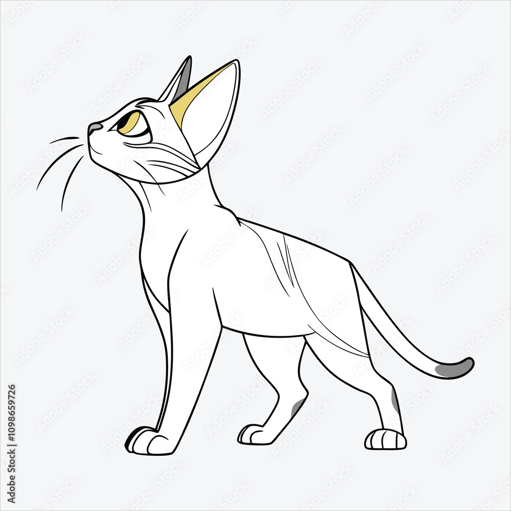Fototapeta premium Abyssinian vector White background illustration Generative Ai
