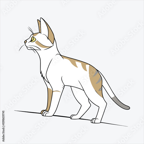 Abyssinian vector White background illustration Generative Ai