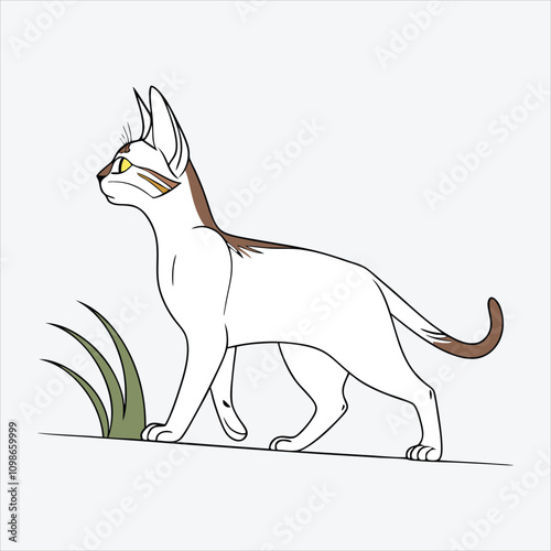 Abyssinian vector White background illustration Generative Ai