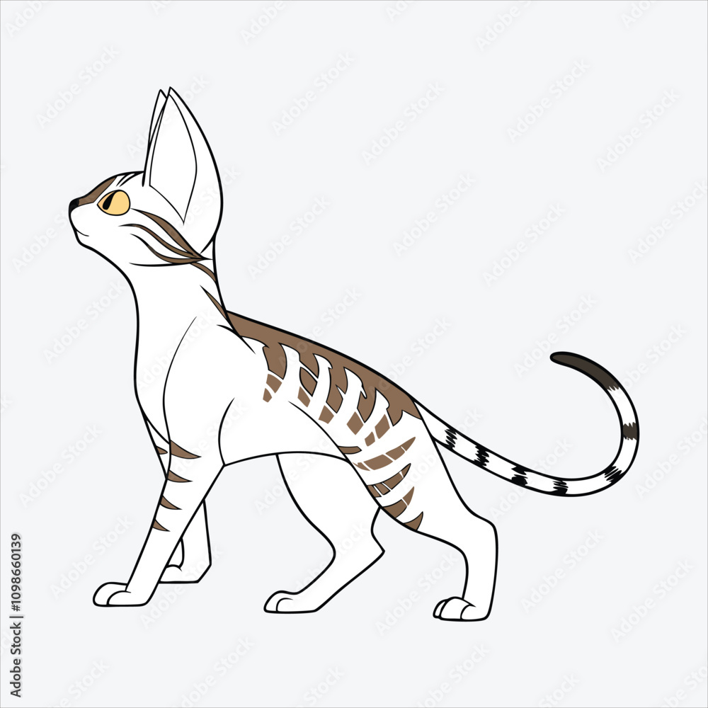 Obraz premium Abyssinian vector White background illustration Generative Ai
