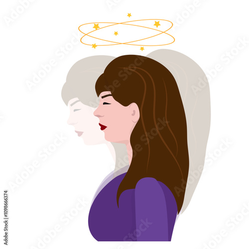 Dizziness woman feels bad human disease 