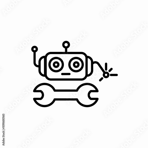 ai artifical intelligiance robot icon vector sign