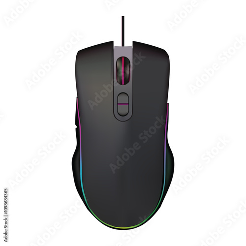 Computer isolated rgb wireless mouse with wheel vector illustration