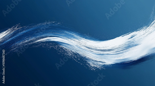 Abstract white brush strokes on a blue background