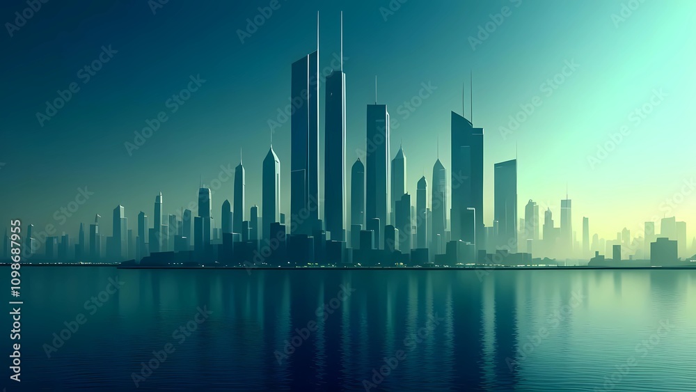 Fototapeta premium abstract city skyline illustration