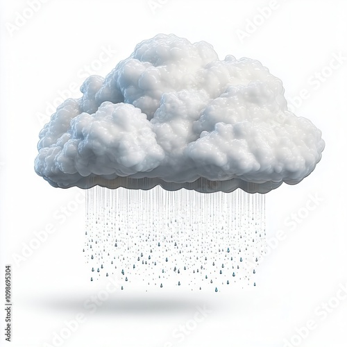 a modern rain cloud clipart, clean style, soft gray tones, isolated on white background photo