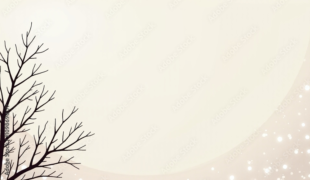 Fototapeta premium illustrate simple christmas background bare branches mobile device using vector design method tools