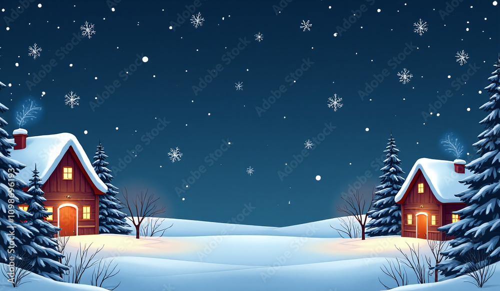 Fototapeta premium illustrations christmas scenes winter vector frames dark blue backgrounds empty portraits illustrations