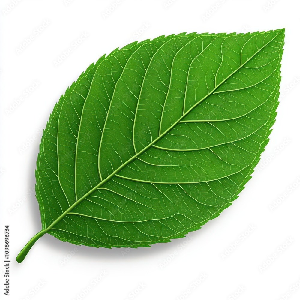 Obraz premium a modern leaf clipart, abstract shape, green gradient, isolated on white background