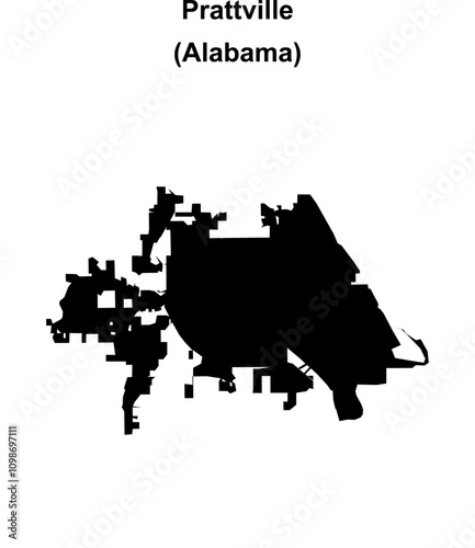 Prattville (Alabama) blank outline map