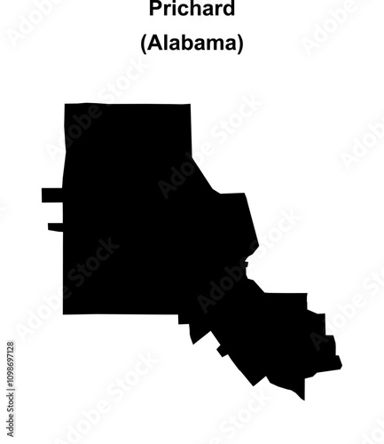 Prichard (Alabama) blank outline map photo