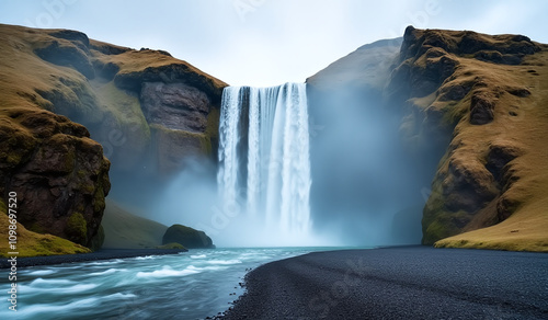 skógafoss waterfall iceland breathtaking natural wonder stunning beauty tranquility