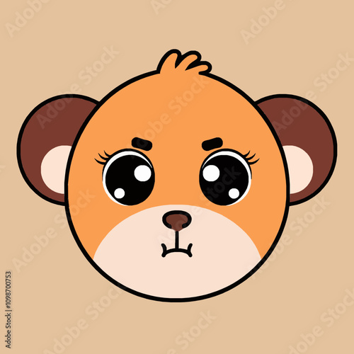 Adorable Orange Monkey Face Illustration for Fun Designs