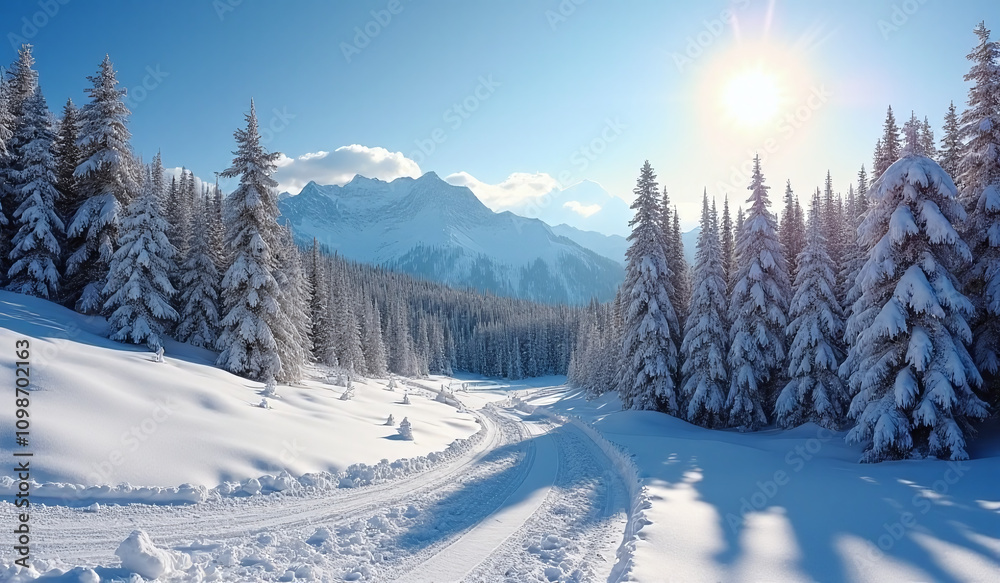 Obraz premium winter park scenery breathtakingly picturesque natural beauty