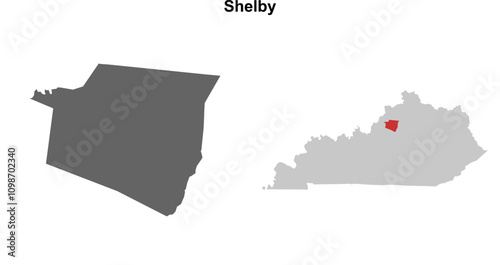 Shelby County (Kentucky) blank outline map set