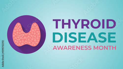 Thyroid awareness month is every year in January. Banner, Holiday, poster, card and background design Template.
