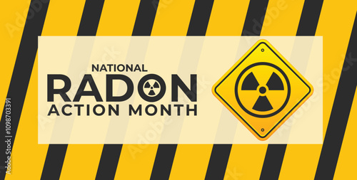 National Radon action month observed each year during January.banner, Holiday, poster, card and background design.