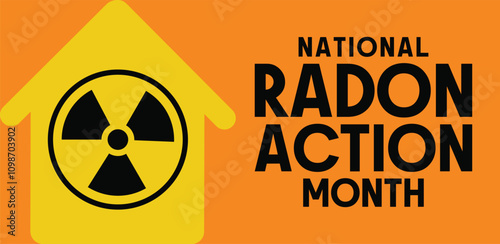 National Radon action month observed each year during January.banner, Holiday, poster, card and background design.