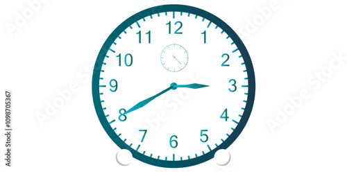 Time Management Clock Icon, Drawing Style Clock Vector Illustration.	