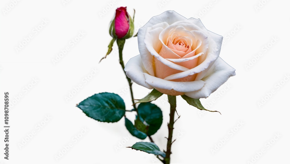 Fototapeta premium Close-up of a rose flower on a white background
