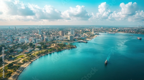 Aerial view of Dar es Salaam in Tanzania