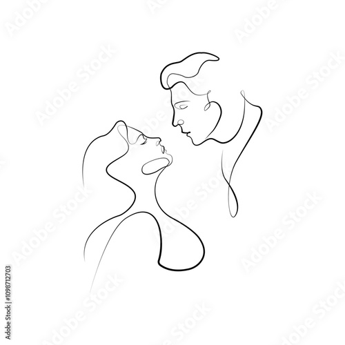 illustration of a woman and man