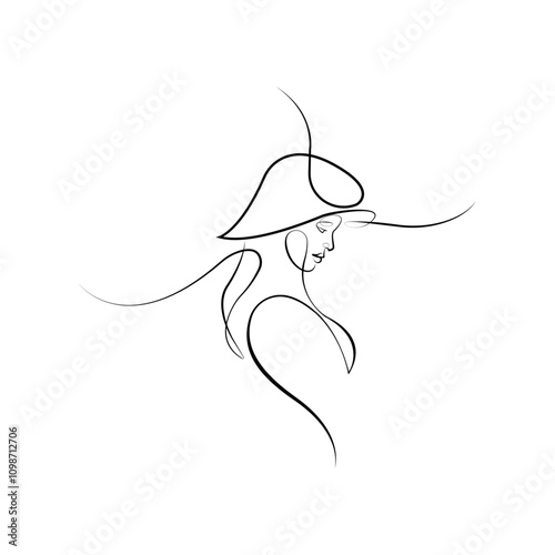 illustration of a woman with flower