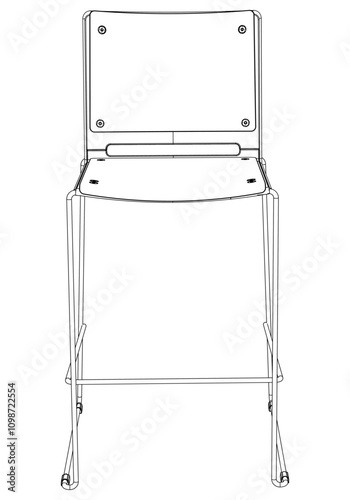 Bar stool perfect linear icon. Line art customizable illustration. Night club, drinking establishment, pub furniture. Vector isolated outline drawing