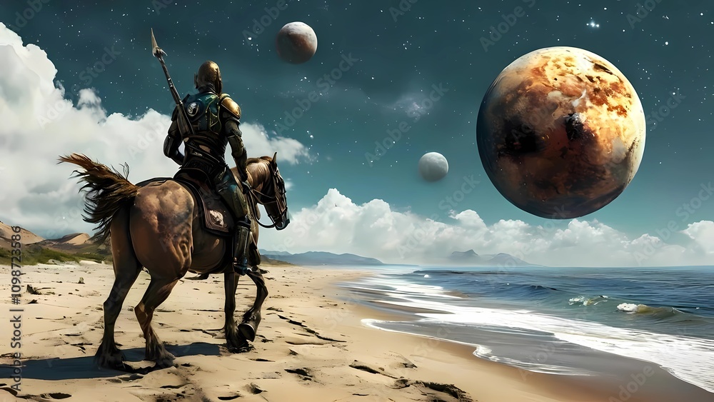 Naklejka premium alien planet and space
