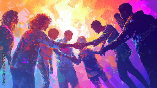 Illustration artistique symbolisant l'inclusion et la diversité humaine