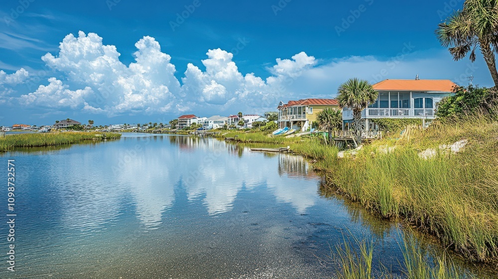 Obraz premium beach scenes on west boulevard in pass christian and henderson point