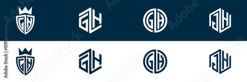 Free Download Trendy GH HG letter logo design - GFXLoad