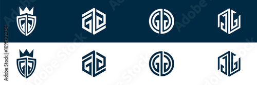 Trendy GG letter logo design