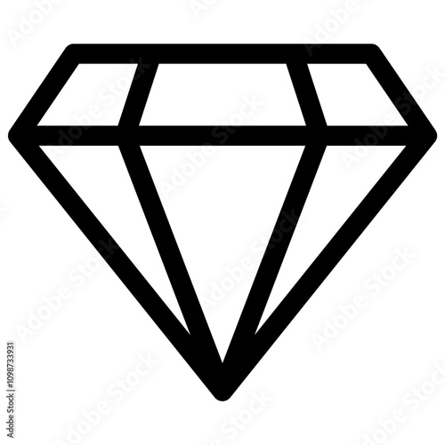 diamond icon button in circle. set of diamonds flat icons. gem stone icon. thin, line, outline style photo