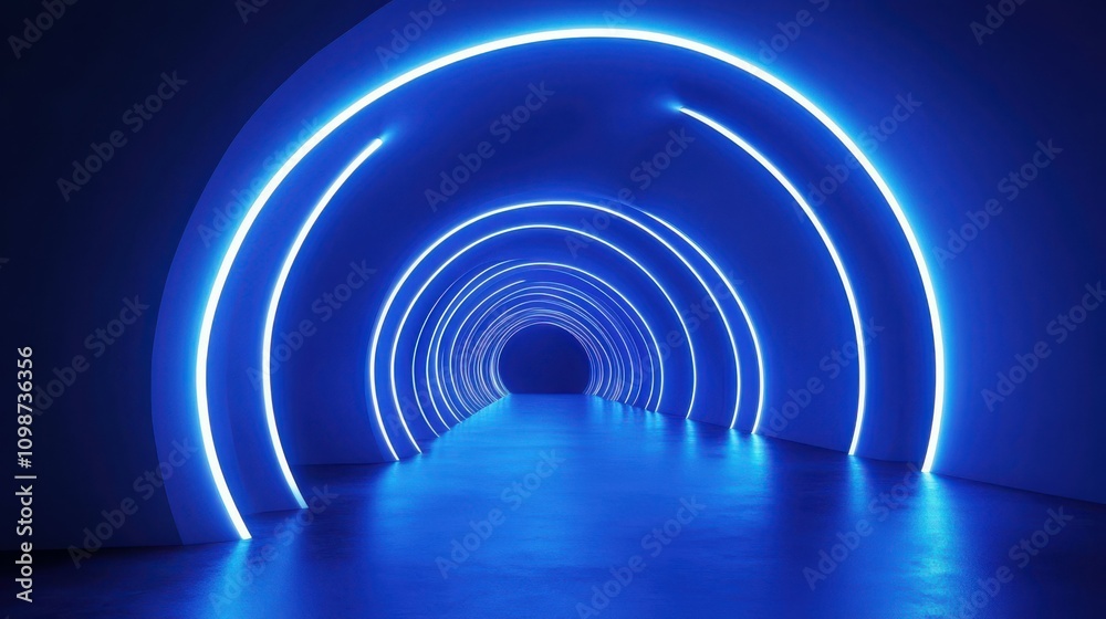 Obraz premium abstract minimal blue neon background