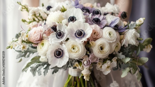 Beautiful bouquet of anemones