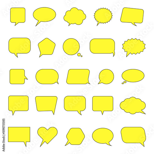 Blank empty white speech bubbles. Blank speech circle bubble chat. Comic speech round bubble sign.